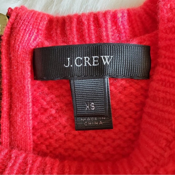 J. Crew Lambswool Shirttail Sweater Red Blue XS - Picture 2 of 7
